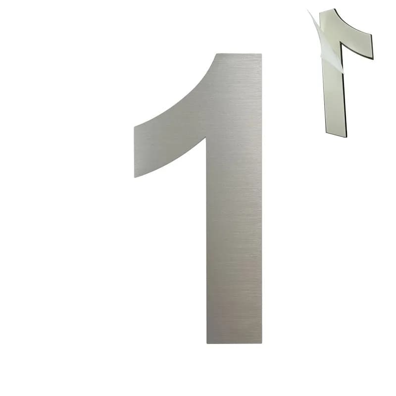 Numéro de maison auto-adhésif en acier inoxydable de 3 pouces, 1 pièce, performance anti-rouille max