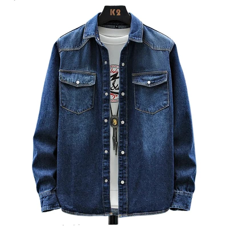 Veste en jean pour hommes à la mode printemps-automne à la mode pur coton respirant décontracté à ma