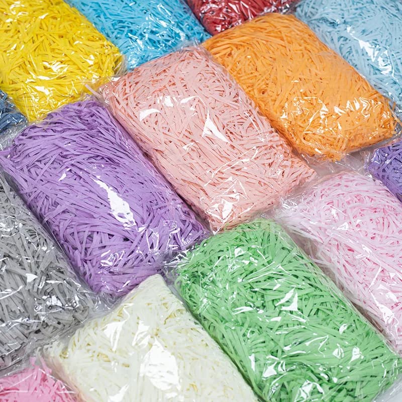 Remplisseur de fragments de papier raphia à paillettes, 20/50g, pour emballage, panier vide et embal