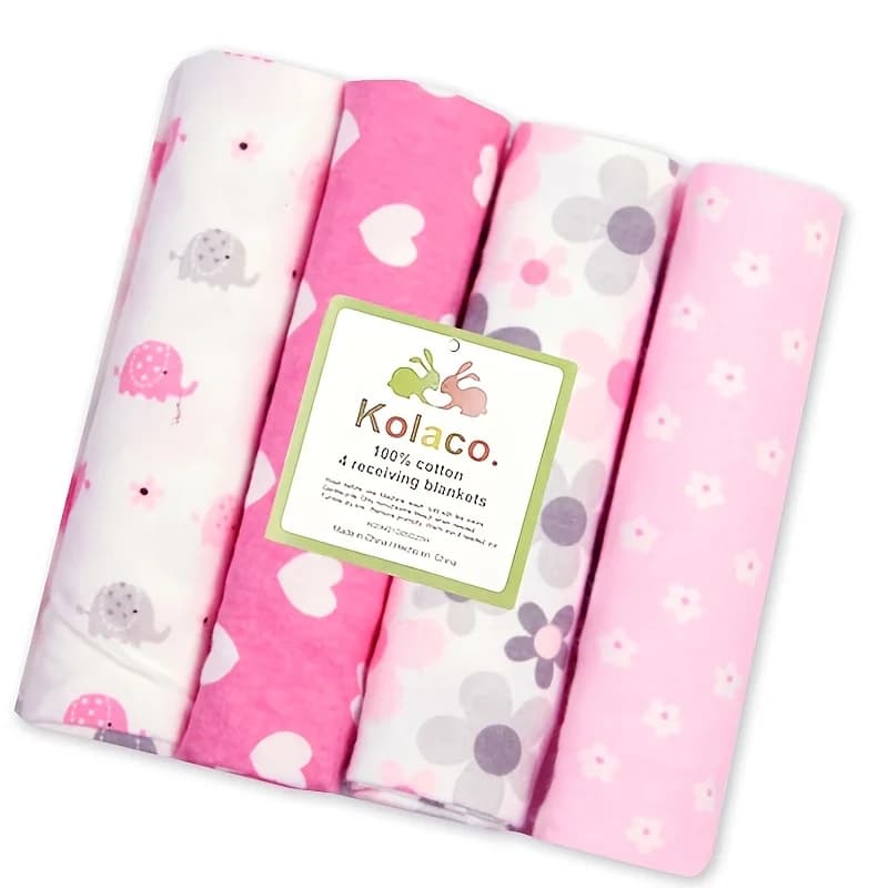 Couverture de réception 100% coton pour bébé, 4 pièces/paquet, 76x76cm, drap de lit pour bébé, couve