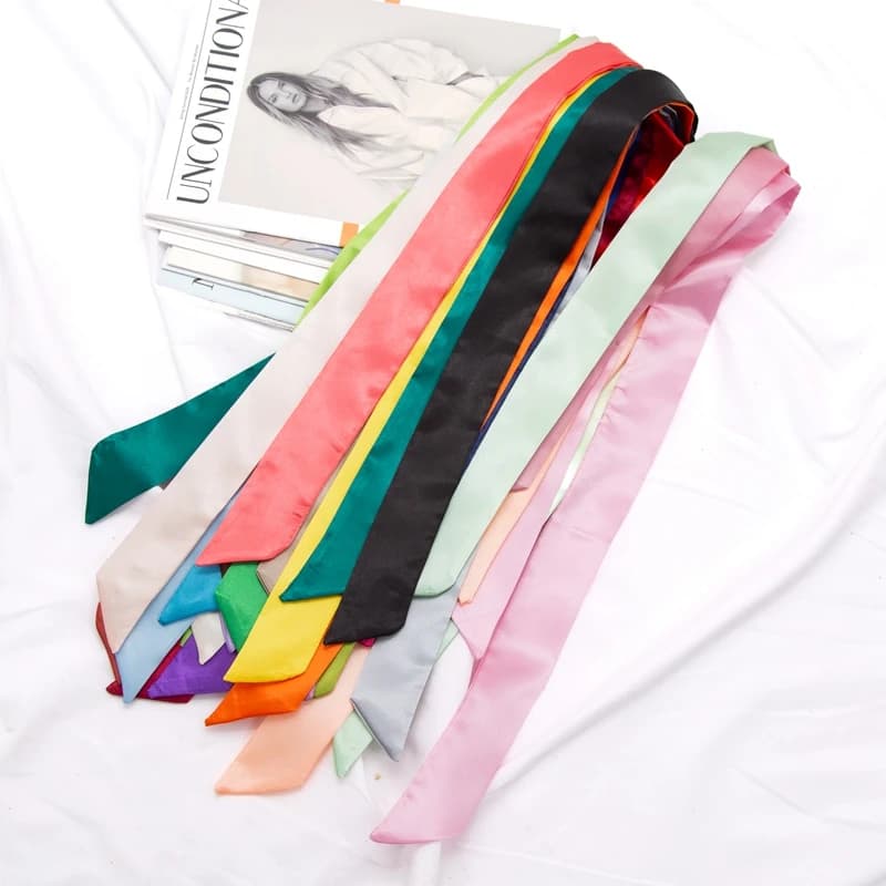 Nouveau Long sac écharpe femmes bandeau de cheveux dame accessoires solide maigre foulards bandeau S