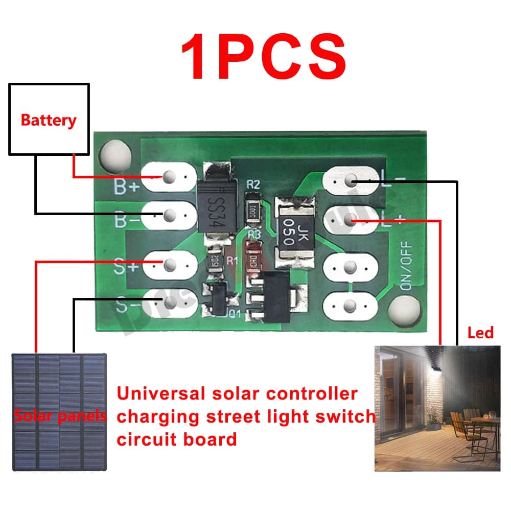 Voktta 3.7V 7.4V 11.1V batterie au Lithium carte de lumière solaire de pelouse carte de commande de 
