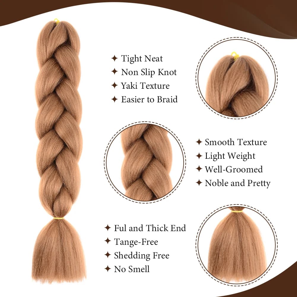 Jgreeting-Extensions de tresses synthétiques pour femmes, 24 pouces, cheveux afro ombré kanekalon
