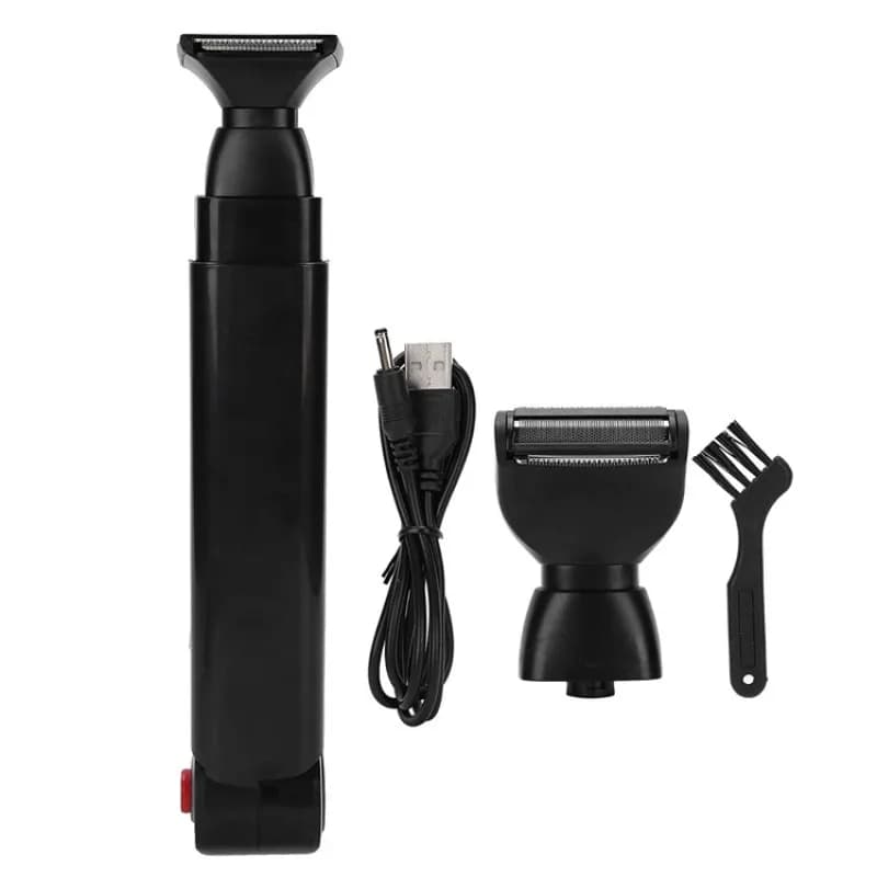 Rasoir électrique 2 en 1 pour le visage, Rechargeable, poignée pliable, épilation du dos, toilettage