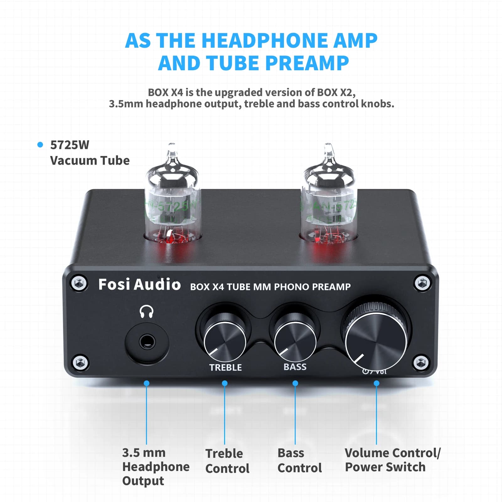 Préamplificateur Phono Fosi Audio pour Platine Phonographe avec Amplificateur à Tubes à Vide HiFi BO