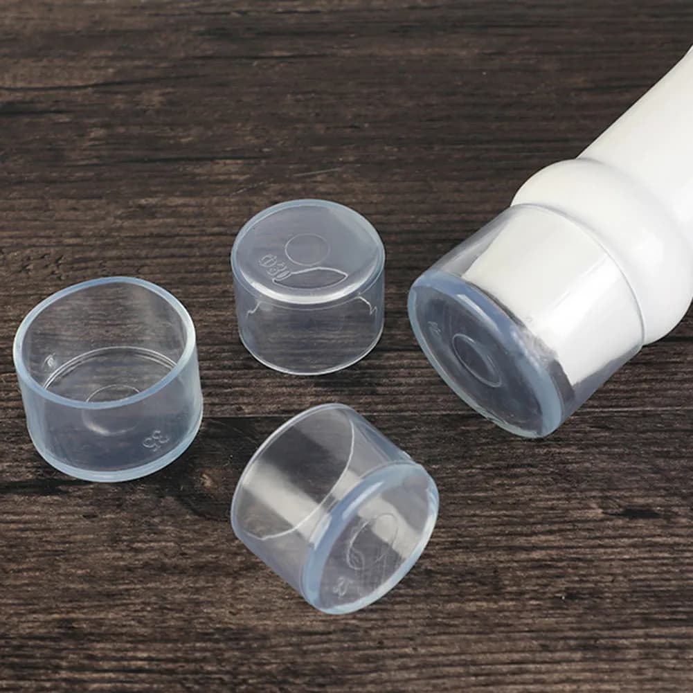 Protecteur de pied de pied de meuble, 16 pièces, PVC blanc Transparent 16mm/19mm/25mm, capuchon rési
