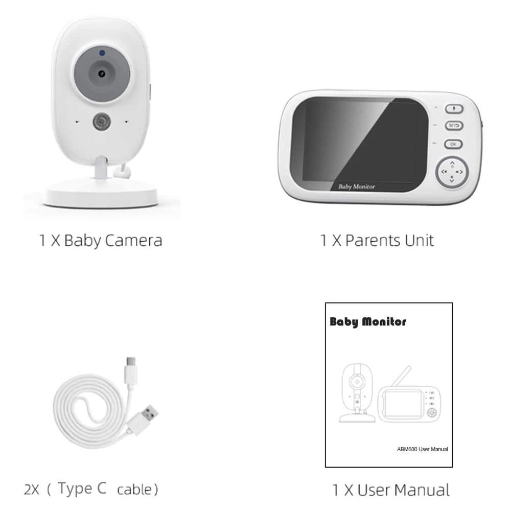 Caméra de surveillance vidéo 3.5 pouces avec vision nocturne 2.4G Mother Kid 2 Way Audio Talk Video 