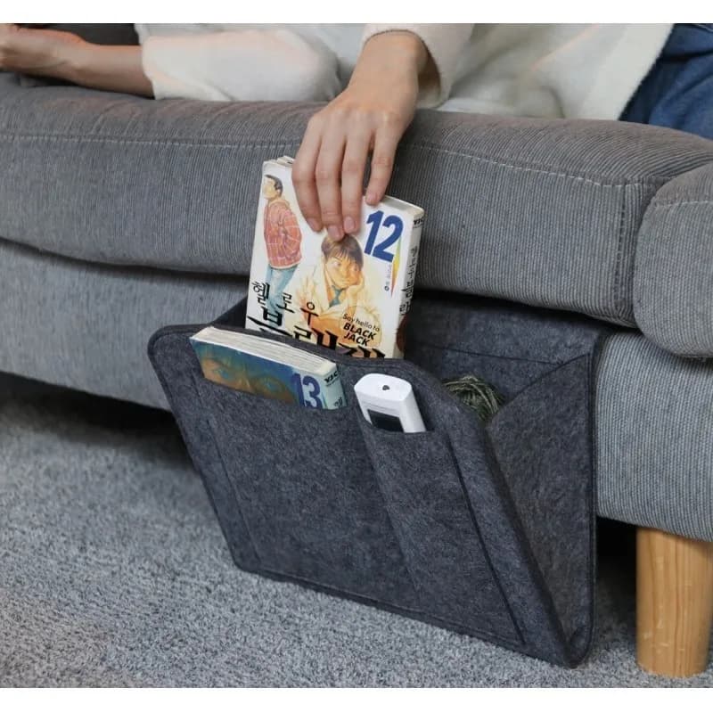Sac de rangement suspendu en feutre, dortoir, lit, canapé, chambre à coucher, tapis, contenu de maga