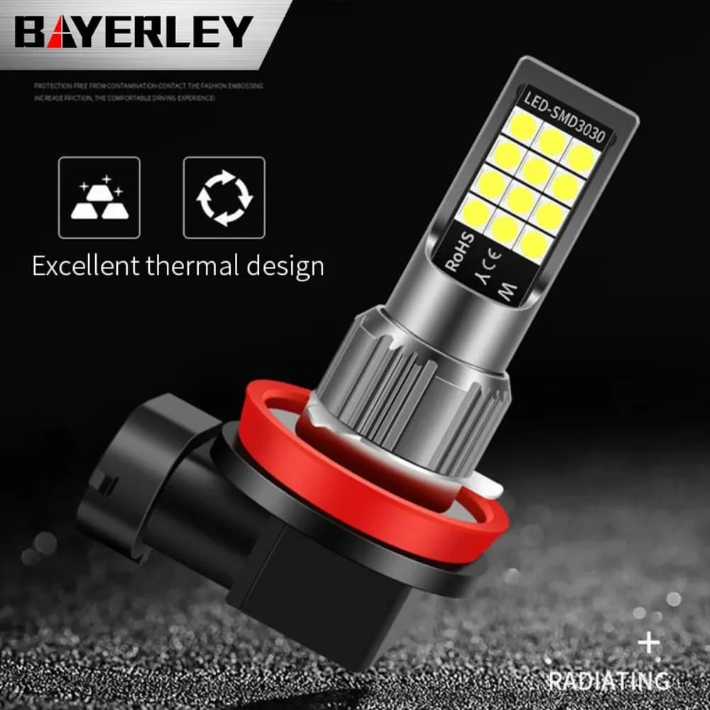 Feu antibrouillard LED pour voiture H11 H7 9005 9006, avec clignotant d'avertissement d'urgence, lum