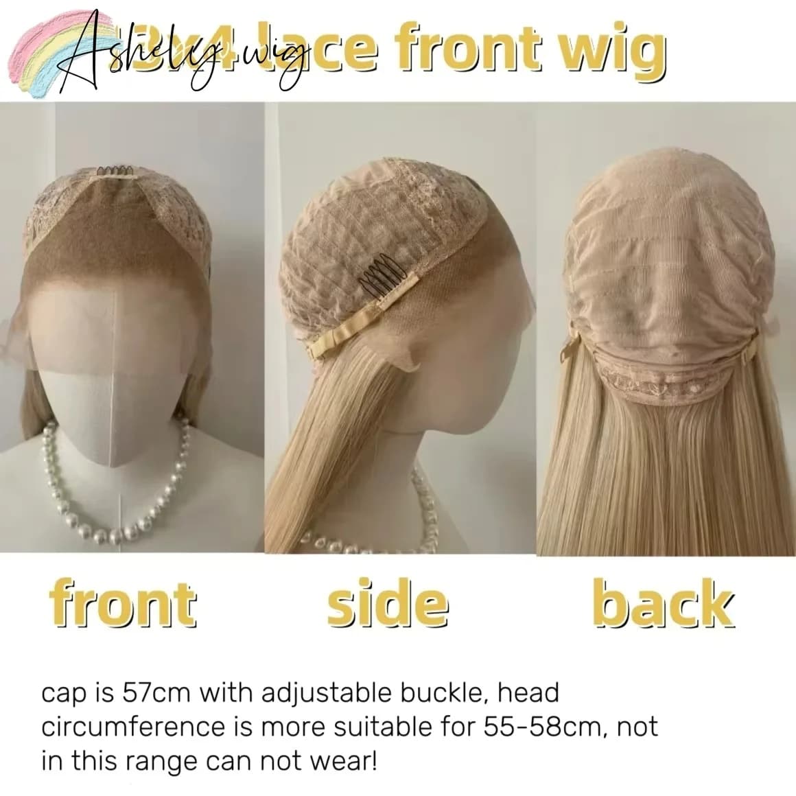Perruque Lacefront platine 13x4 longue ligne droite perruque avant en dentelle blanche fibres haute 