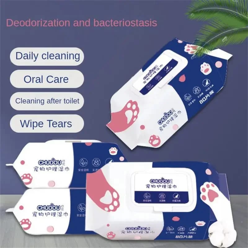 Lingettes pour animaux de compagnie, formule d'eau Pure Ro, soins pour animaux de compagnie, soins d