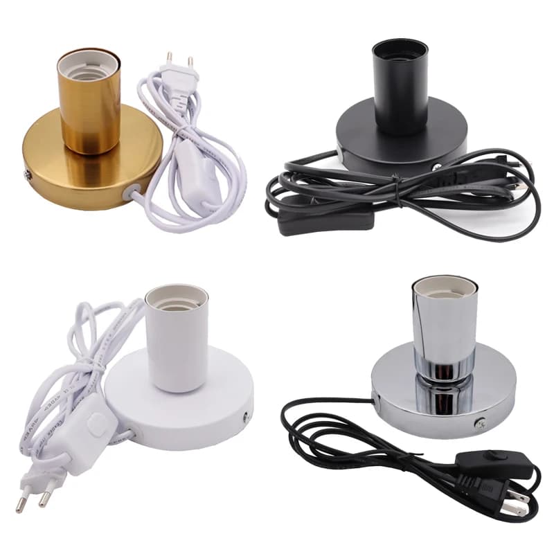Nouveau AU UK US EU à E27 lumière LED cordon d'alimentation rallonge support de lampe chambre bureau