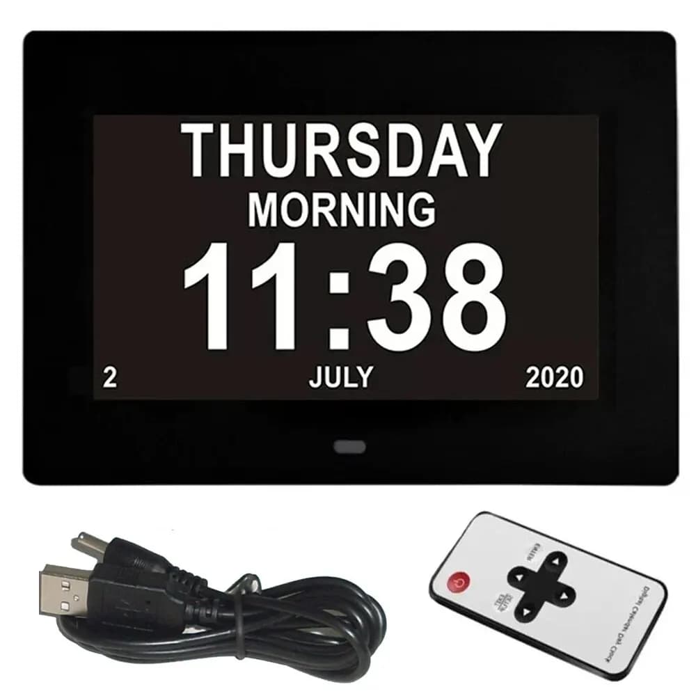 Horloge calendrier LED avec 12 alarmes, plusieurs langues à afficher Rappel des travaux et des plans