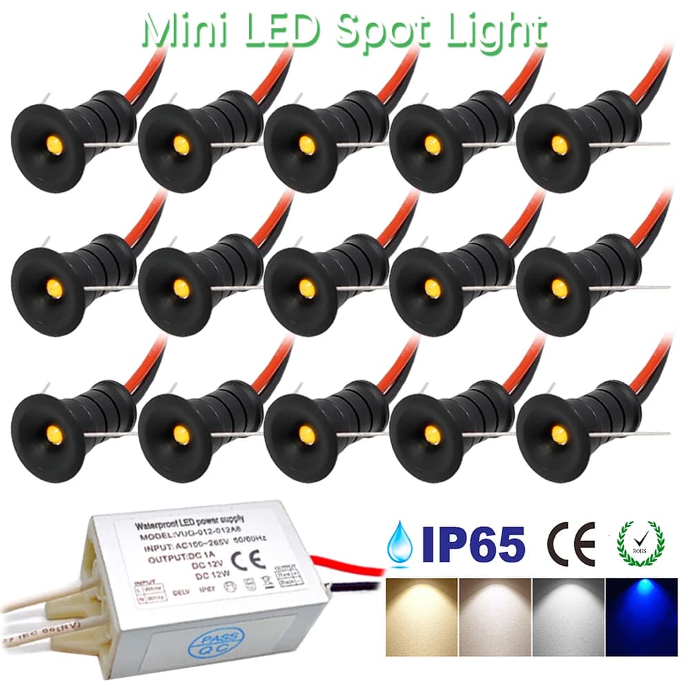 Mini Spot Led 12V 0.5W encastré projecteur intérieur IP65 10mm découpe plafond Downlight pour maison
