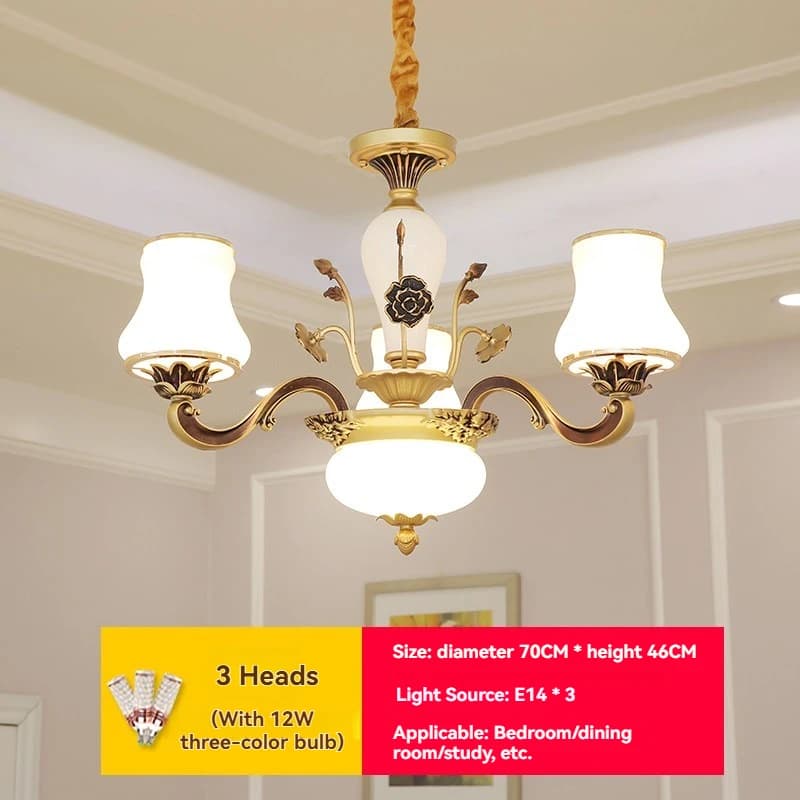 Lustre LED rétro de luxe européen pour la décoration de la maison, villa, duplex, salon, salle à man