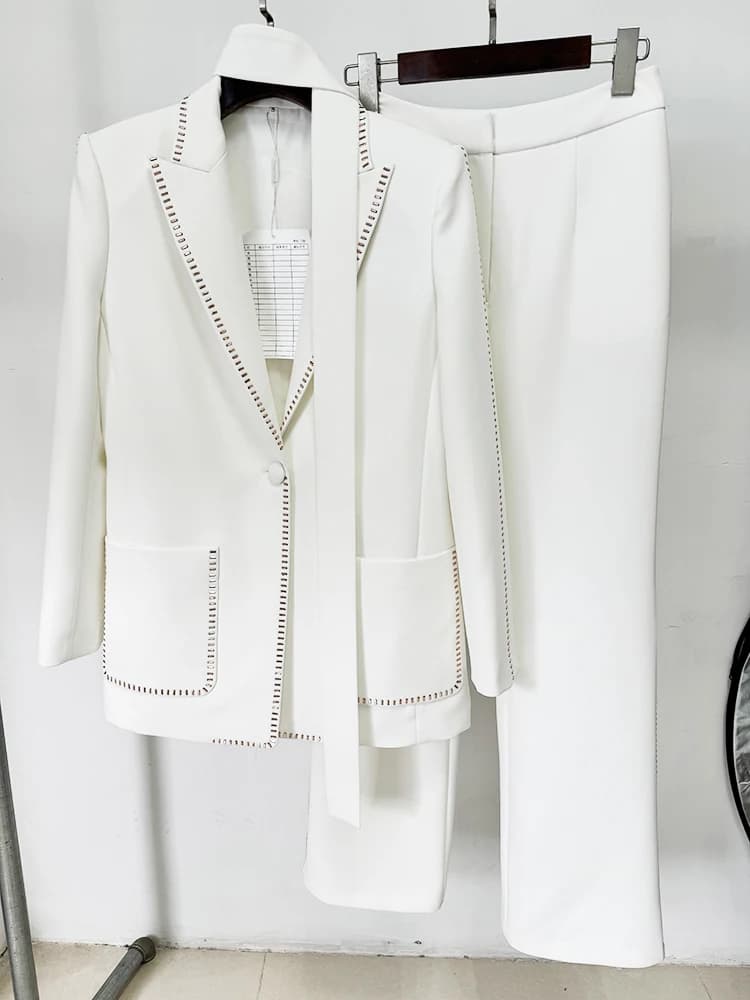Ensemble de costume de créateur HIGH STREET, dernière mode 2026, pour femme, avec blazer à bouton un