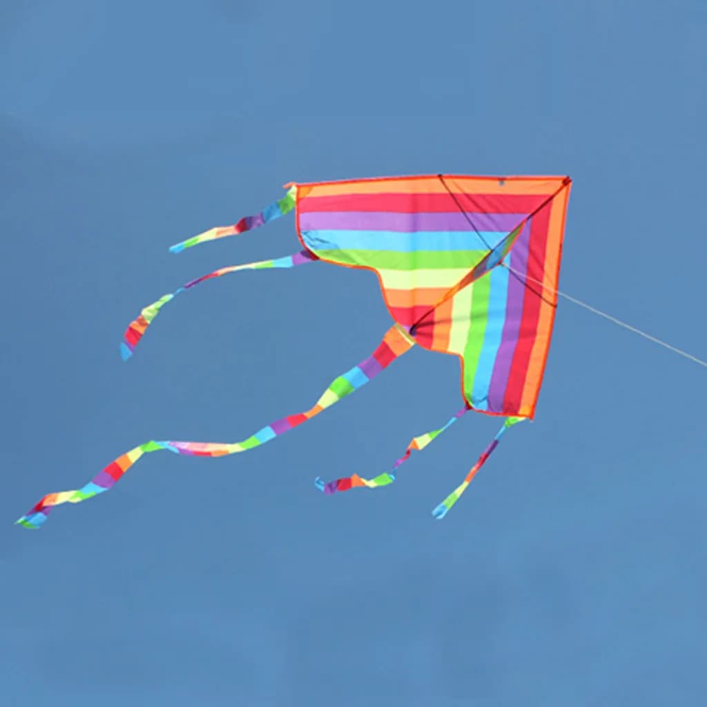 Easy Fly-Cerf-volant coloré arc-en-ciel pour enfants, sports de plein air, jouets de plage amusants 