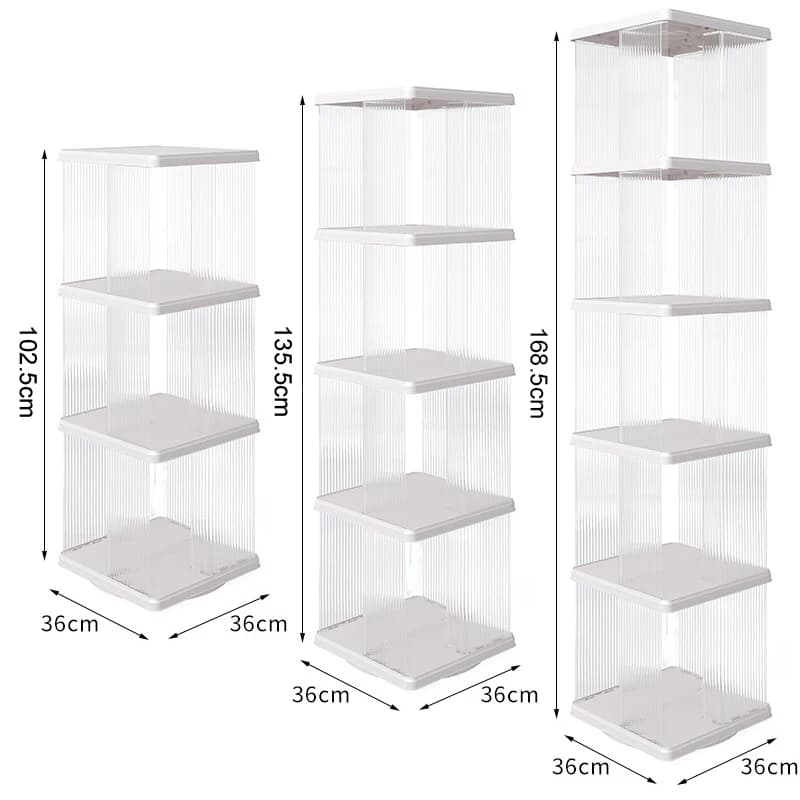 Bibliothèque rotative à 3 ou 5 niveaux, étagère de rangement transparente au sol, bibliothèque pour 
