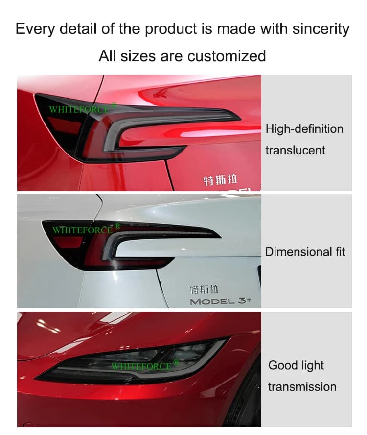 Film de protection pour feu arrière de phare Tesla modèle 3 Highland 2023 – 2025, modèle 3 +, feu ar