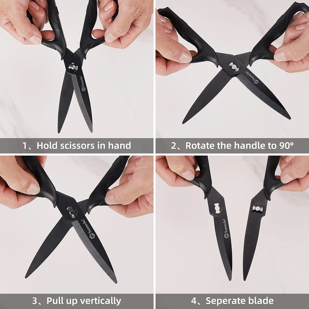 Sunnecko – ciseaux de cuisine professionnels robustes, outil de coupe polyvalent, ciseaux plaqués ti
