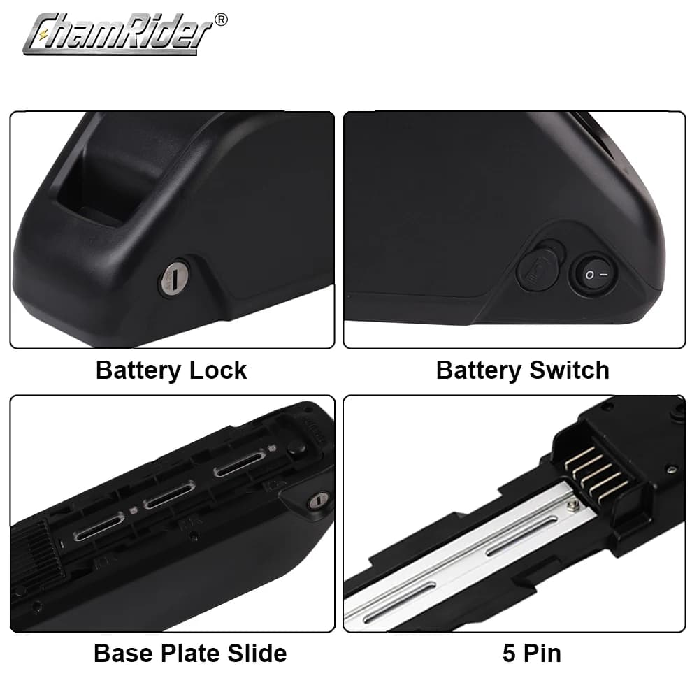 ChamRider-Boîtier de batterie pour vélo électrique, boîtier de batterie Polly 9, tube alertes onal, 
