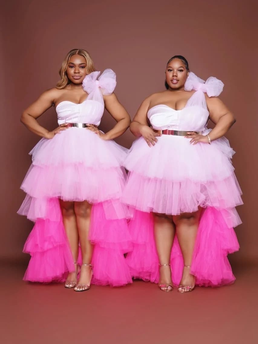 Magnifiques robes de bal roses asymétriques en tulle à volants, robes de soirée trapèze pour femmes,