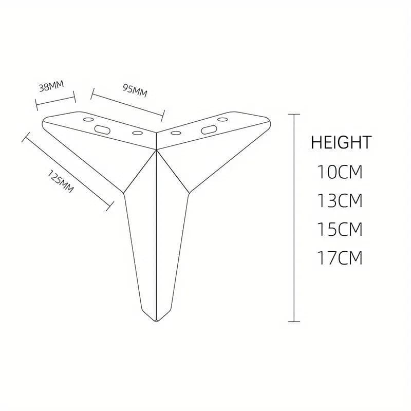 4 pièces épaissi losange meubles jambes trépied lumière matériel de luxe pieds de Table meubles jamb