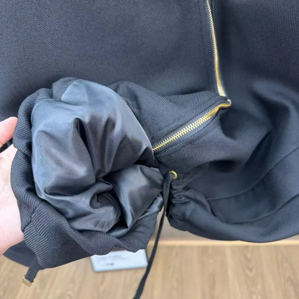 CHICEVER Solide Tempérament Lâche Sweatshirt pour Femmes Revers Spliced Zipper À Manches Longues Bas