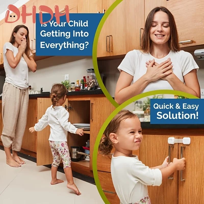 Serrure de sécurité pour enfants, Protection pour enfants, pour armoires et tiroirs, toilettes, réfr