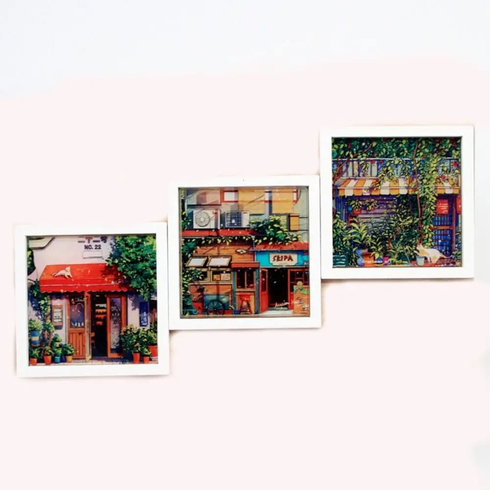 Mini cadre mural en bois pour jeu de peinture murale, maison de courses carrée l'inventaire, illustr