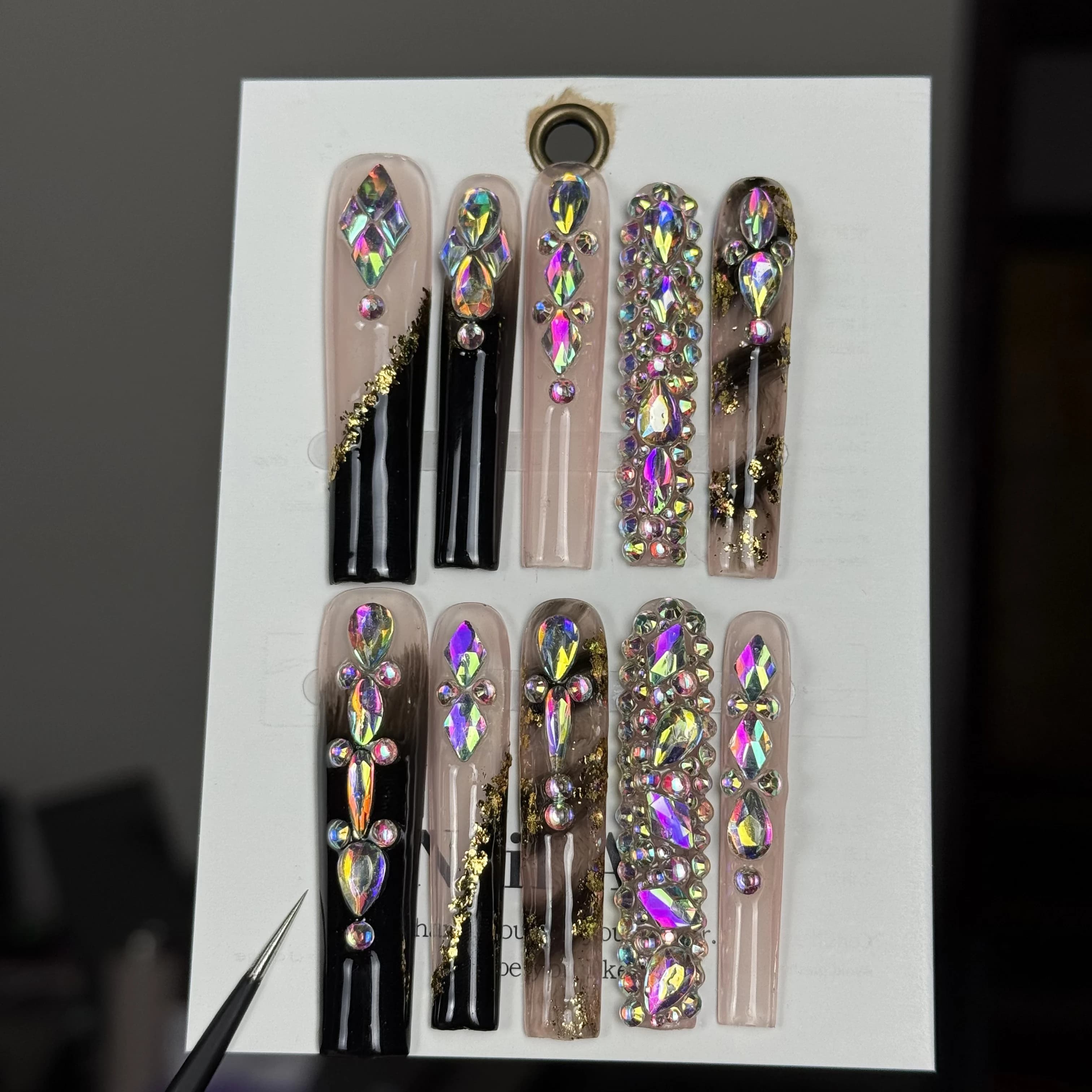 10 pièces style Punk haut de gamme, diamants carrés tridimensionnels peints à la main, diamants à po