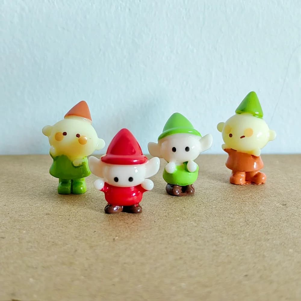 Modèle de salle de champignon elfe de forêt, 4 pièces, décoration de maison, artisanat en résine, fi