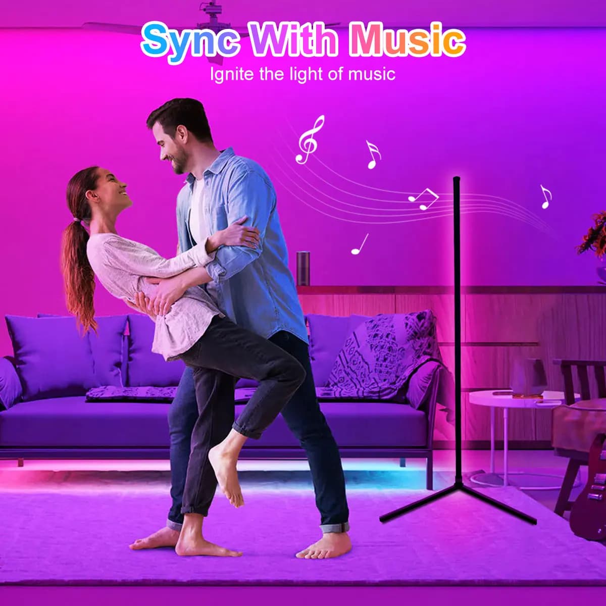 160cm Smart Tuya coin lampadaire Dimmable RGB LED moderne humeur éclairage Alexa support lumières po