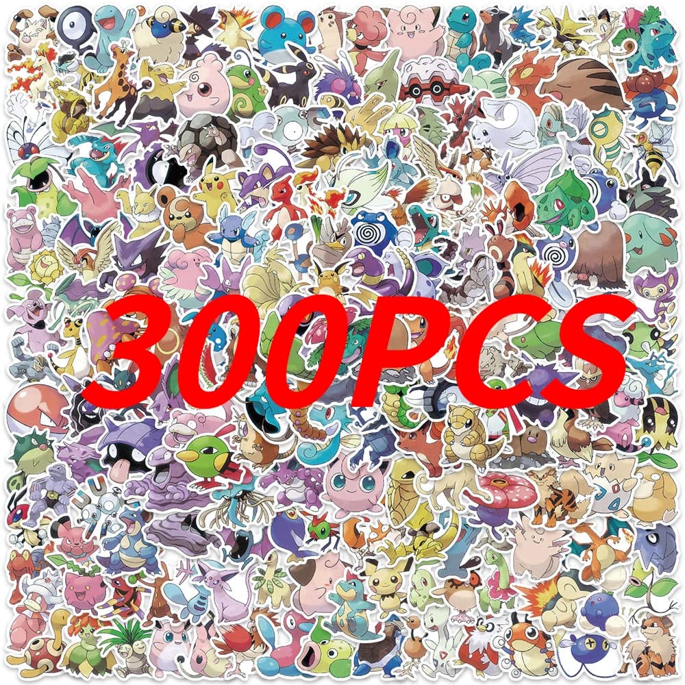 100/200/300 pièces Pokemon Kawaii Pikachu autocollants décoration décalcomanies ordinateur portable 
