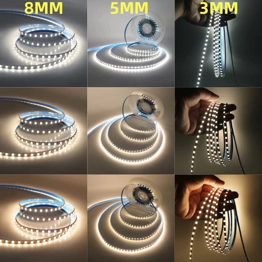 Bande lumineuse LED USB à intensité variable, DC5V, 3MM, 5MM, 8MM, largeur PCB, corde Flexible, 2835