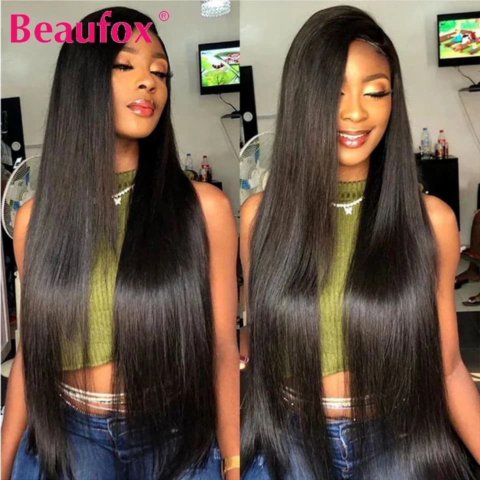 Beautorch-Tissage en lot indien naturel Remy lisse 32 pouces, extensions de cheveux humains, noir de
