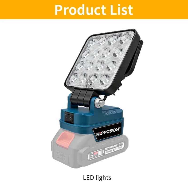 Lampe de poche rechargeable Hippleron 21V avec 140 LED °   Lumière LED portable d'extérieur à lumino