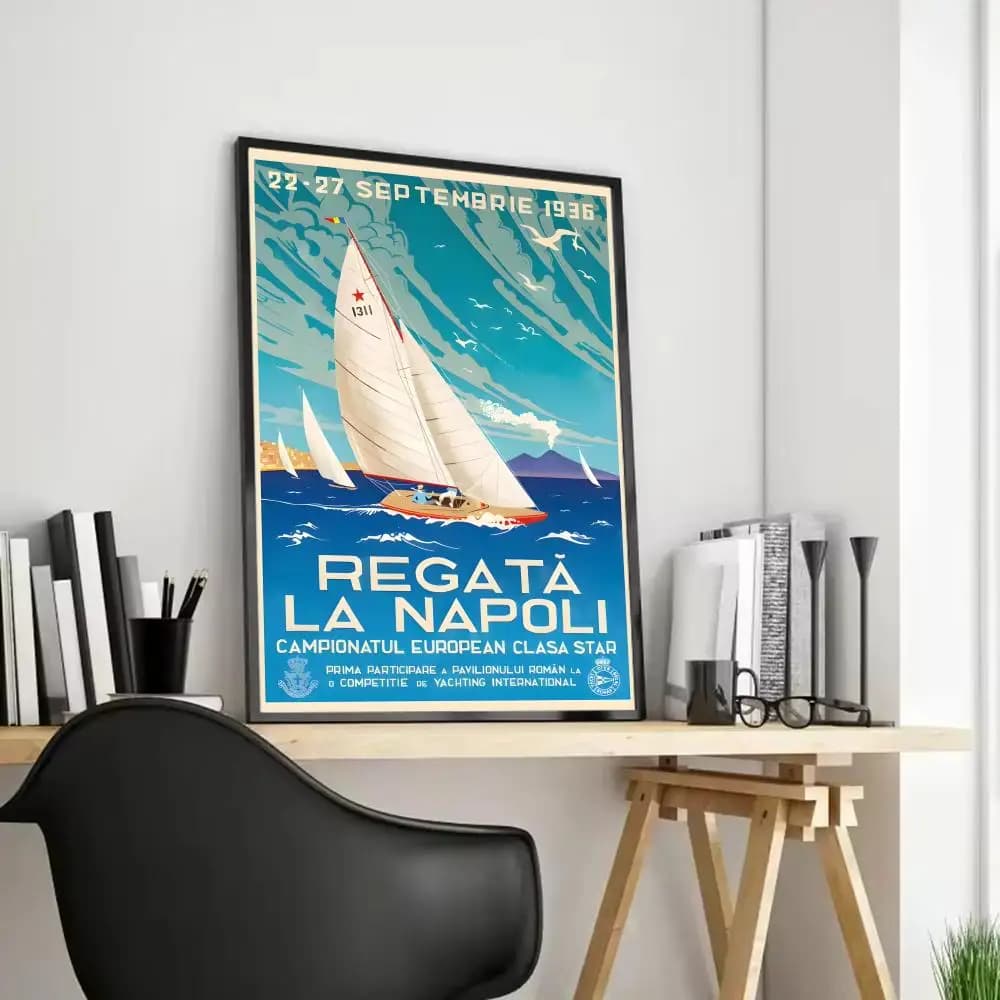 Affiche de bateau à voile de Sport de mer, pli Premium, imperméable, Art mural esthétique conçu pour