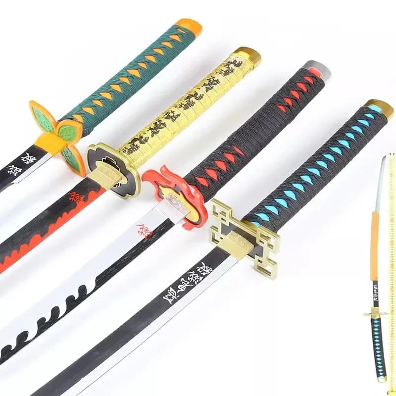 Demon Slayer Katana Anime Cosplay Prop, Kimetsu No Yaiba, Épée Ninja Knife, Taille réelle, Samurai S