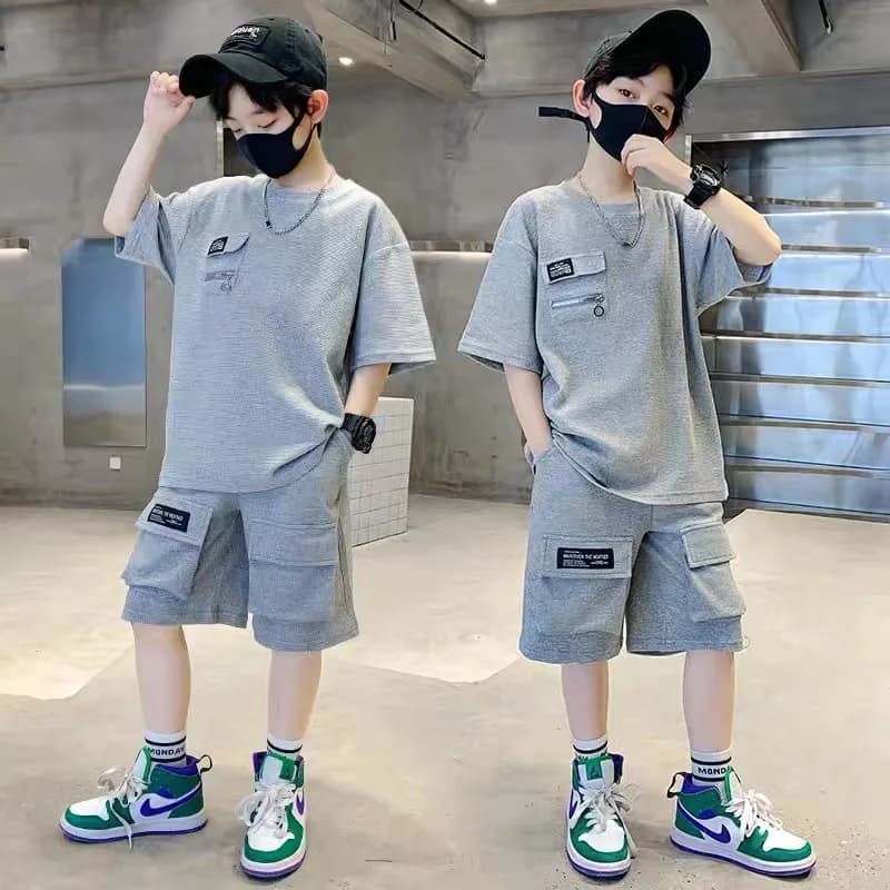 Ensemble d'été pour garçons, combinaison de sport pour enfants, nouvelle tenue à la mode, haut à man