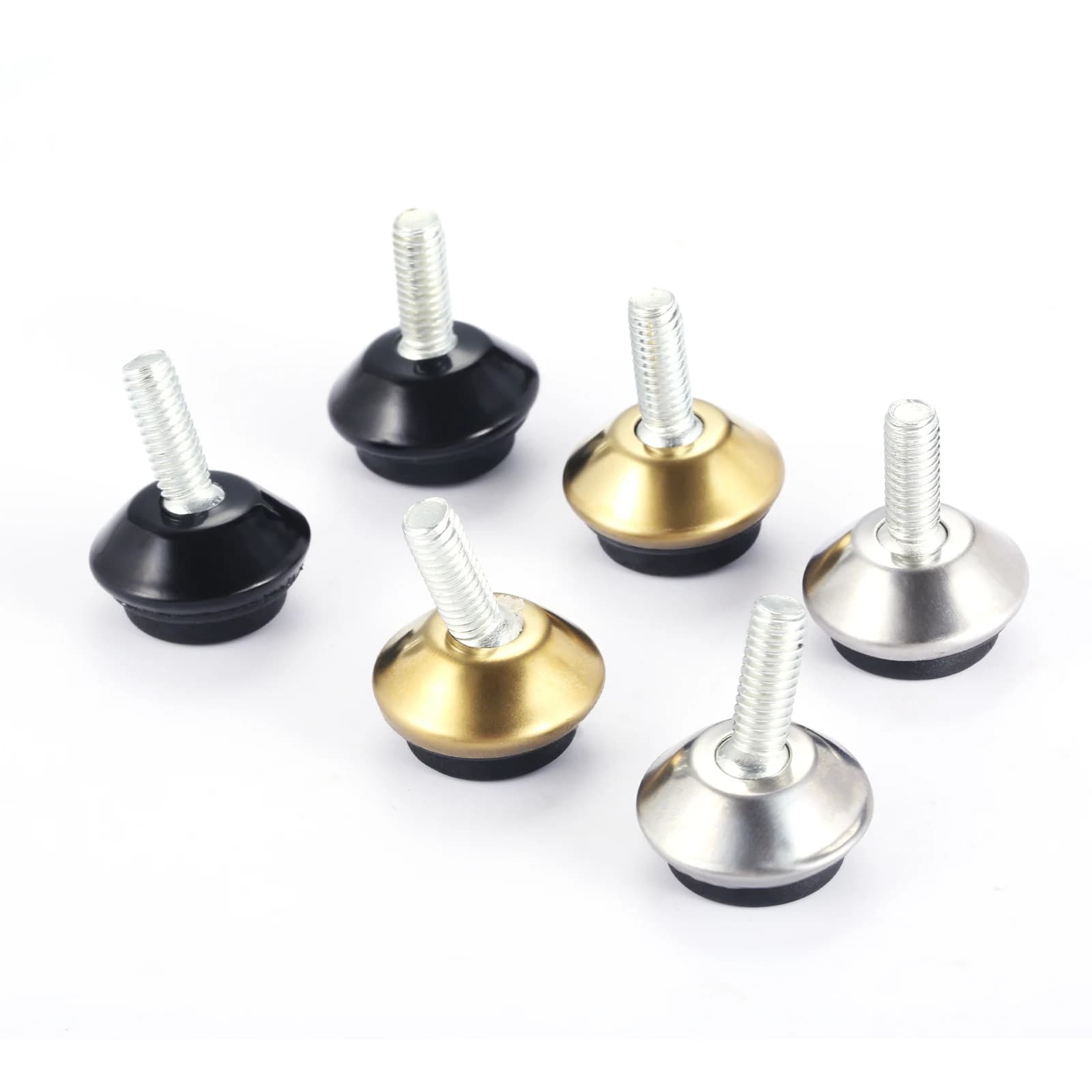 Pied de meuble réglable en métal M6 x 15mm, 4 pièces, vis filetée, noir/argent/or, Base de Machine p