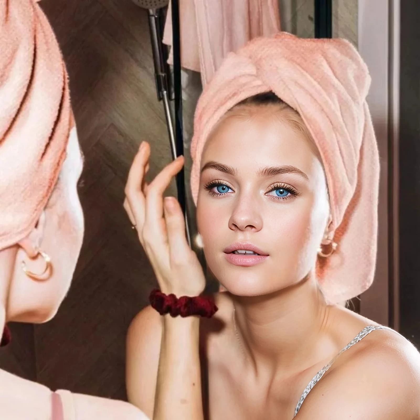 Serviette pour cheveux de couleur unie, bonnet pour cheveux secs texturés, serviette pour cheveux ab