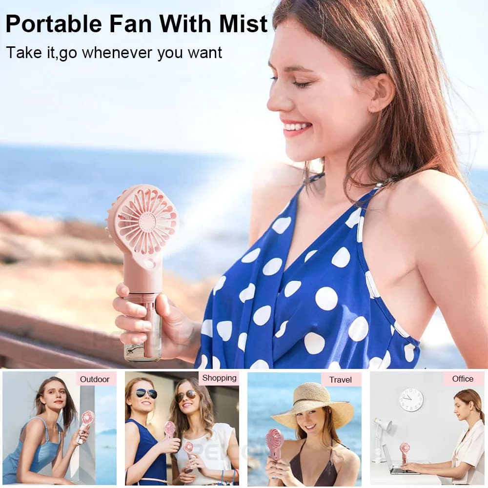 Humidificateur portable USB aste, ventilateur à main, mini ventilateur à eau