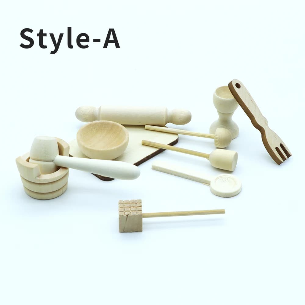 Mini embryon blanc de maison de courses, accessoire de cuisson de cuisine en bois, simulation de scè