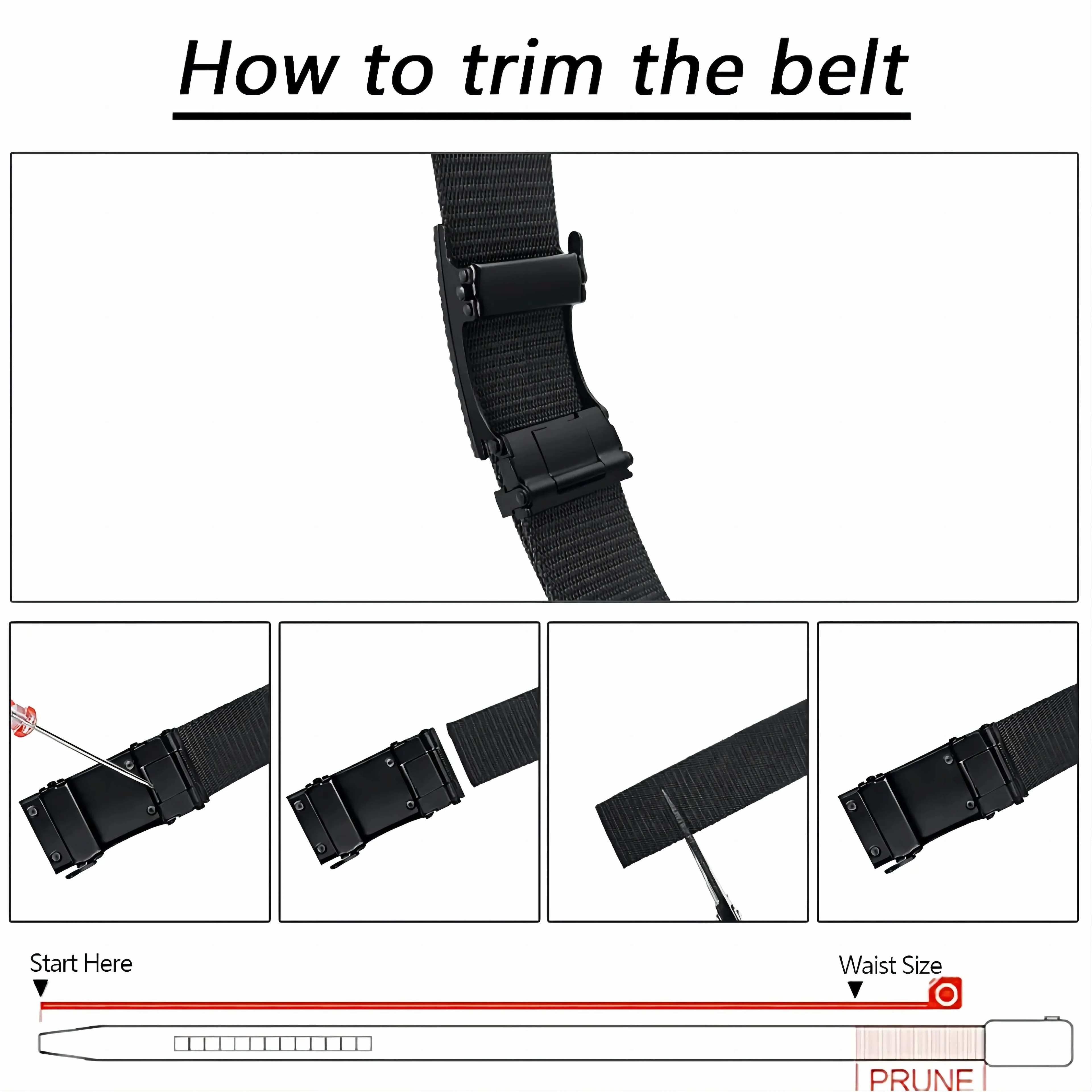 Ceinture de sport en toile automatique pour hommes, sangle en nylon, sangle en métal, travail en ple
