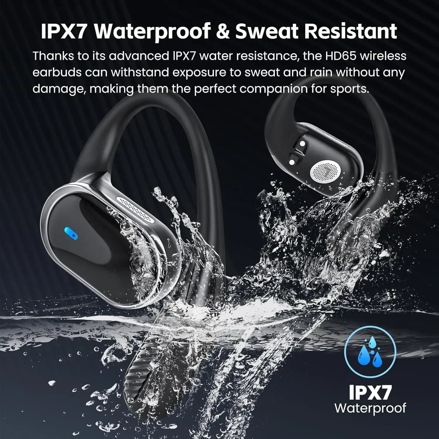 Écouteurs Bluetooth sans fil, avec micro, Conduction d'air, crochet d'oreille, suppression du bruit,