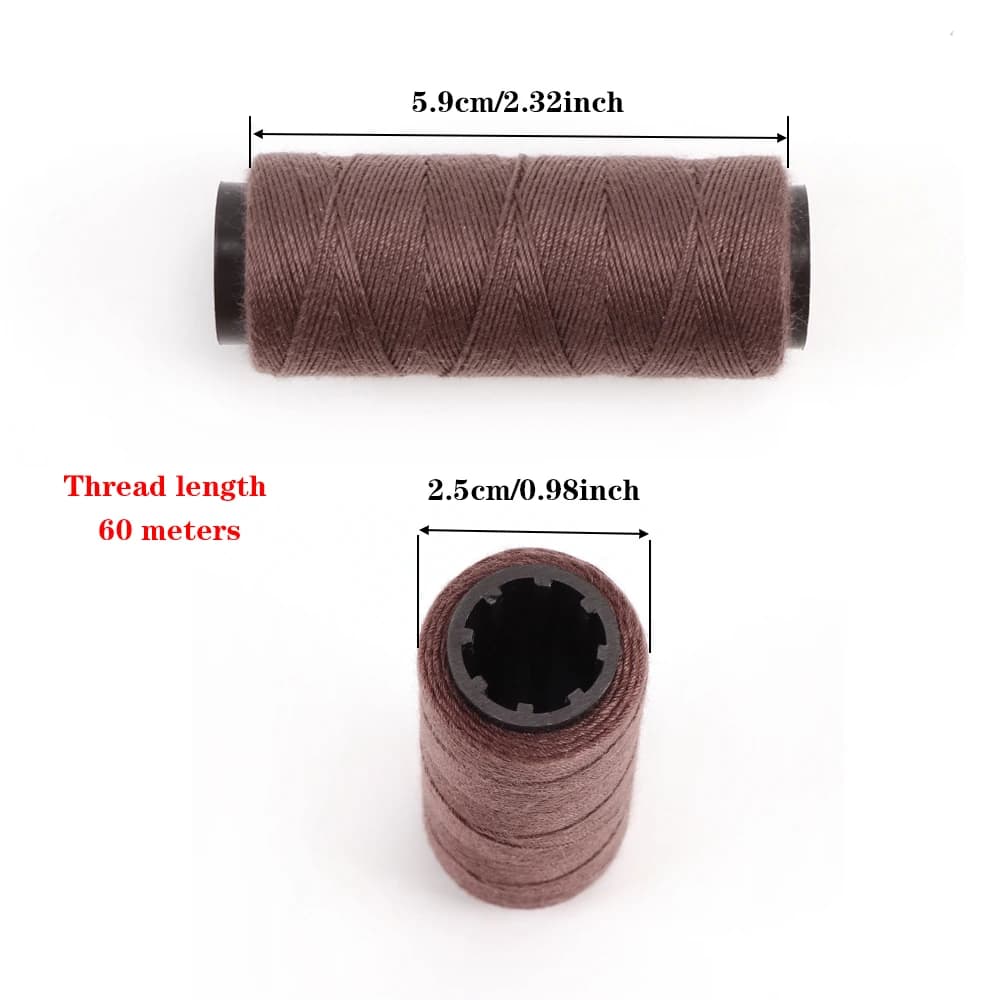 Aiguille et fil pour Extensions de cheveux, noir, marron, Beige, fils à coudre avec aiguilles incurv