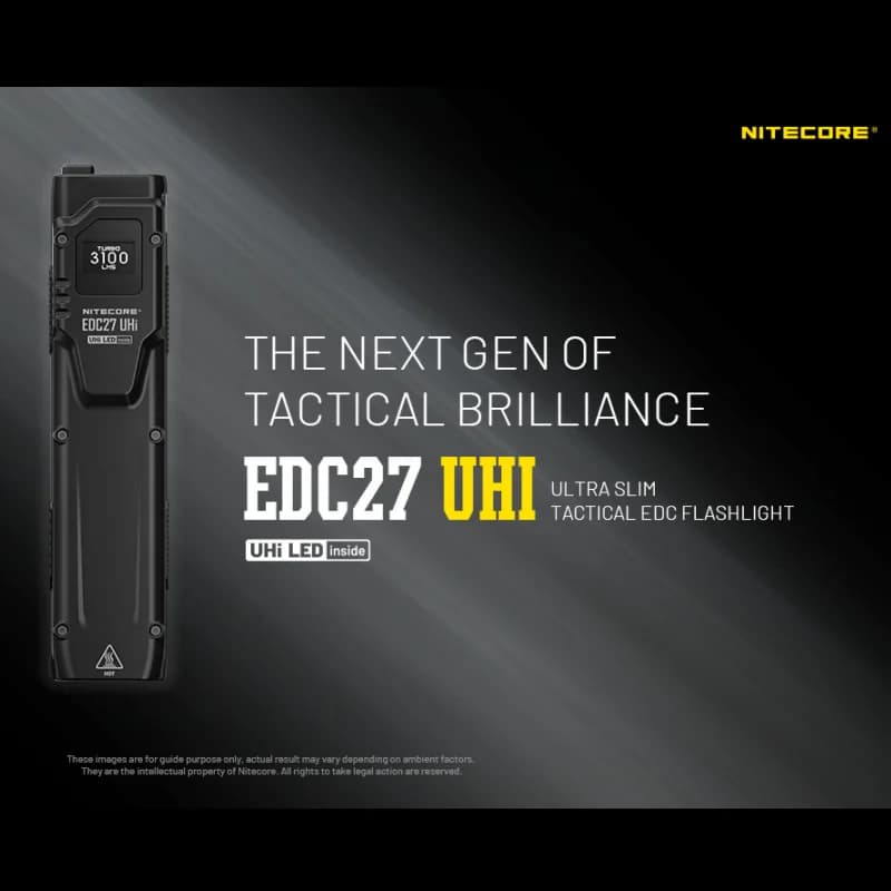 NITECORE EDC27 UHI lampe de poche tactique Rechargeable 3100Lumens avec affichage OLED en temps réel