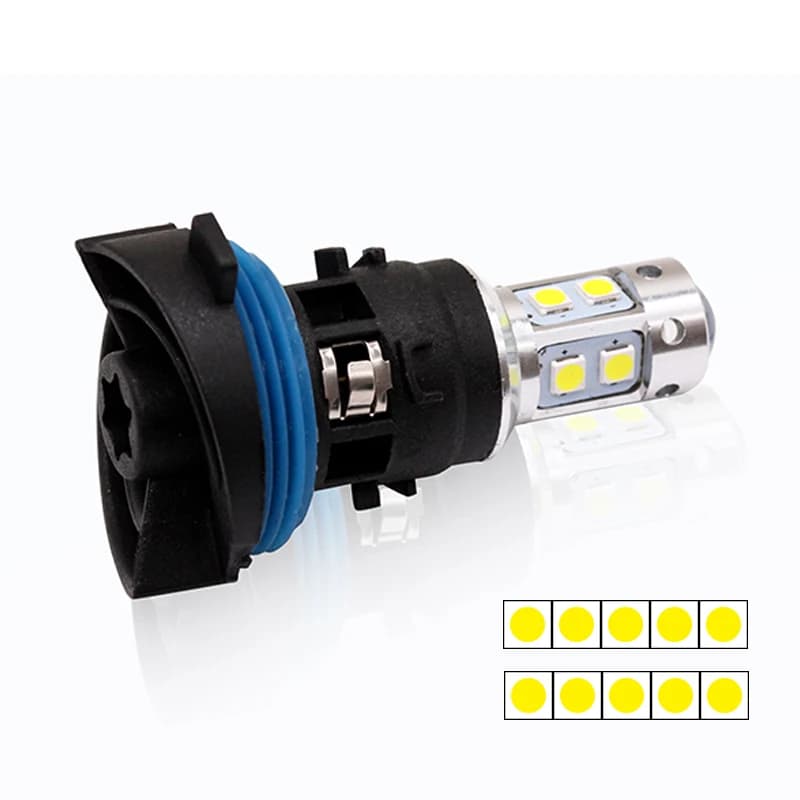 3030 10SMD blanc/ambre PH24W Canbus DRL pour Peugeot 3008 5008 voiture LED feux de jour lampe pour c