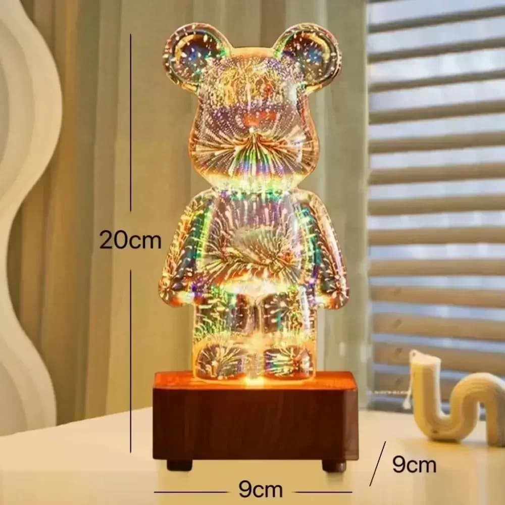 1/2 pièces LED 3D ours veilleuse USB chambre décoration lumière ambiante adapté à la chambre d'enfan